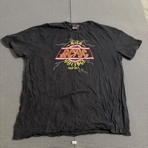 Lefties AC/DC High Voltage Tour 76 Black Graphic T-Shirt Mens Size L